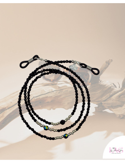 CHAÎNE DE LUNETTES BLACK SCINTILLANT
