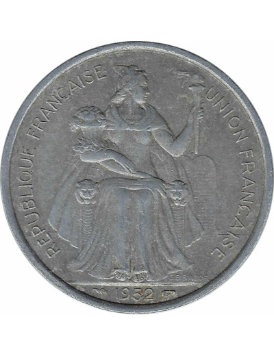 OCEANIE 5 FRANCS 1952 TTB