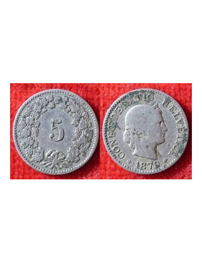 SUISSE 5 RAPPEN 1879 B TB
