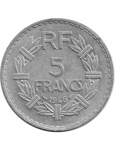 FRANCE 5 FRANCS LAVRILLIER Aluminium 1946 B TTB