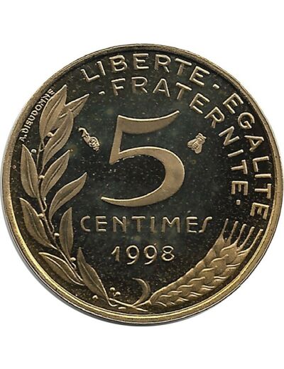 FRANCE 5 CENTIMES LAGRIFFOUL 1998 4 plis BE