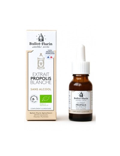 Extrait de Propolis blanche Sans Alcool 15ml