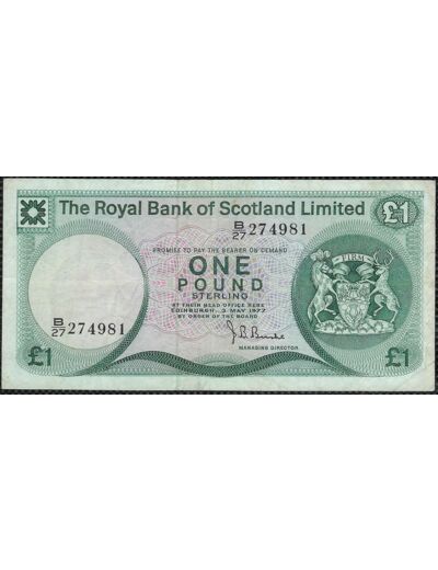 ECOSSE 1 POUND 3-5-1977 B27 TTB (W336)