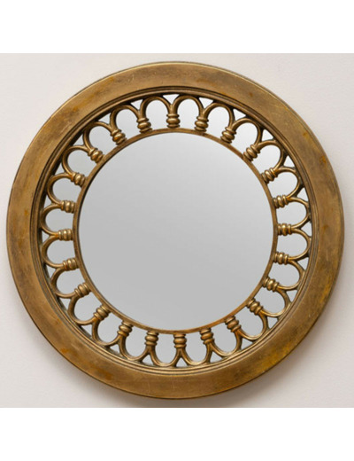 Miroir rond doré Capella 36cm