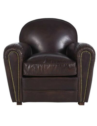 Fauteuil Club cuir 67x80x76cm