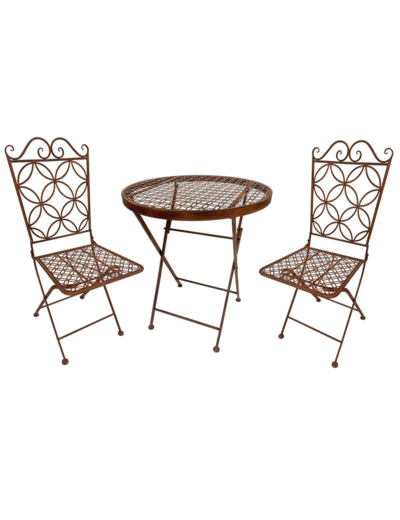 Ensemble table et 2 chaises fer pliantes