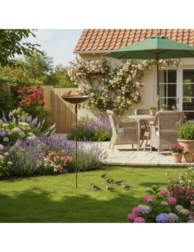 Mangeoire oiseaux acier 25x110cm