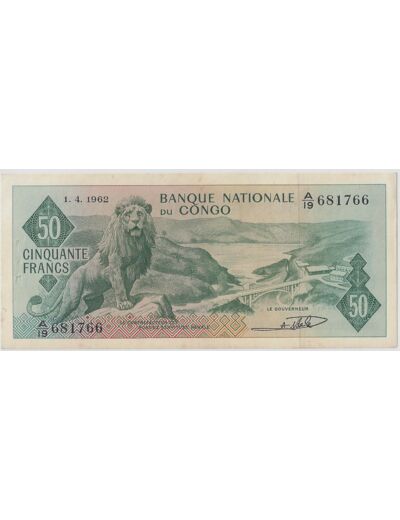 CONGO ( BANQUE NATIONALE DU ) 50 FRANCS 01/04/1962 TTB+