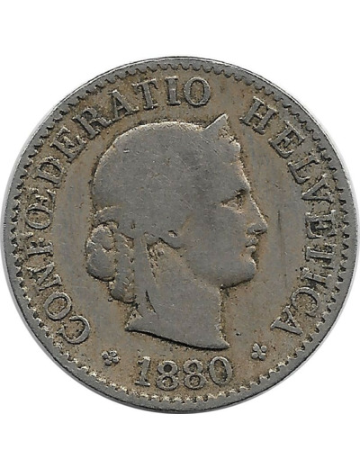 SUISSE 5 RAPPEN 1880 B TB+