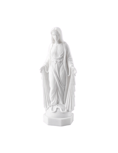 Vierge Miraculeuse avec rayons - Statue en albâtre 12 cm - Blanche
