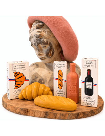 Le Trio Frenchy – 3 savons Made in France Baguette, Croissant & Bouteille