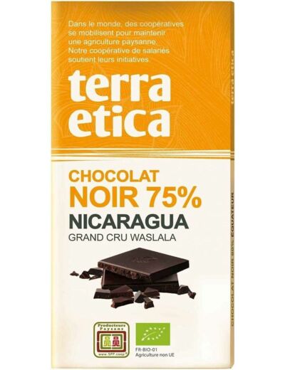 Chocolat noir Nicaragua 75% 100g Terra Etica