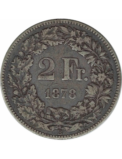 SUISSE 2 FRANCS 1878 B TB+