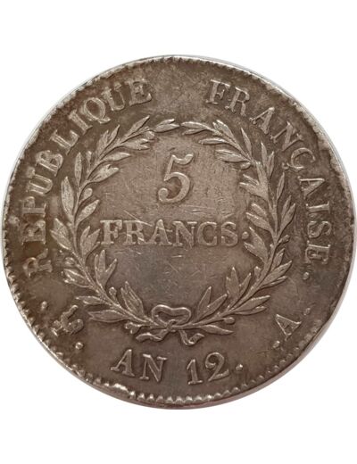FRANCE 5 FRANCS AN 12 A (Paris) BONAPARTE PREMIER CONSUL TTB+