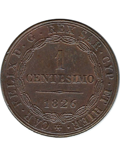 ITALIE (SARDAIGNE) 1 CENTESIMO 1826 P TTB+