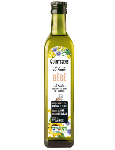 L'huile Bébé Bio-mélange de 5 huiles-25cl-Quintesens