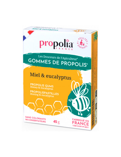 Gommes de Propolis Miel Eucalyptus Sachet de 45g sous étui