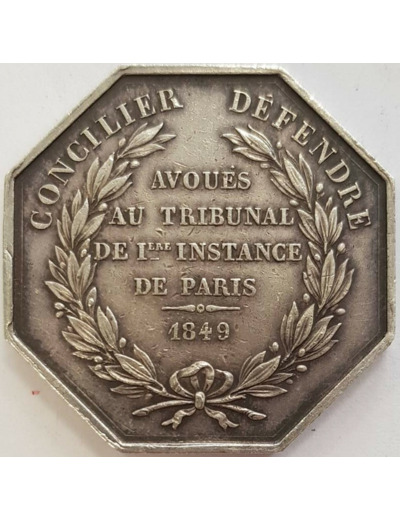 JETON - AVOUES AU TRIBUNAL DE Iere INSTANCE DE PARIS 1849 TTB abeille