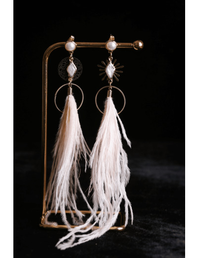 Boucles d'oreilles - Modèle Waikati rose poudré