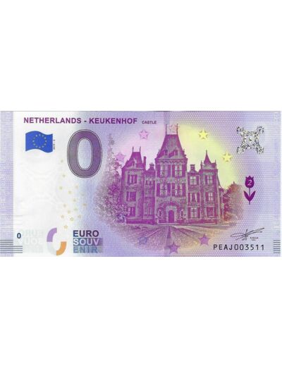 PAYS-BAS 2019-2 KEUKENHOF CASTLE BILLET SOUVENIR 0 EURO TOURISTIQUE NEUF