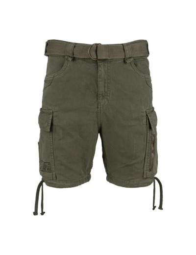 Short cargo homme 100 % coton pour randonnée et outdoor (vert)