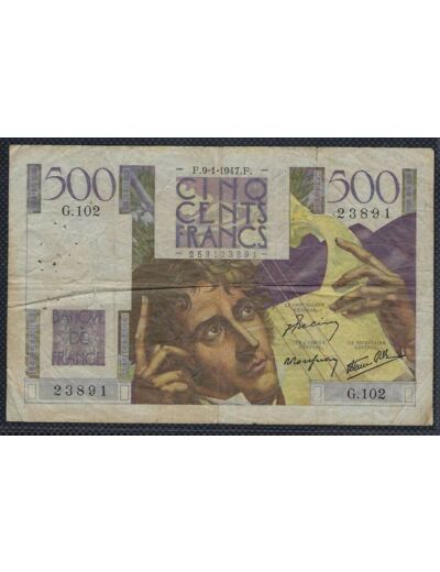 FRANCE 500 FRANCS CHATEAUBRIAND 9-1-1947 G.102 TB+