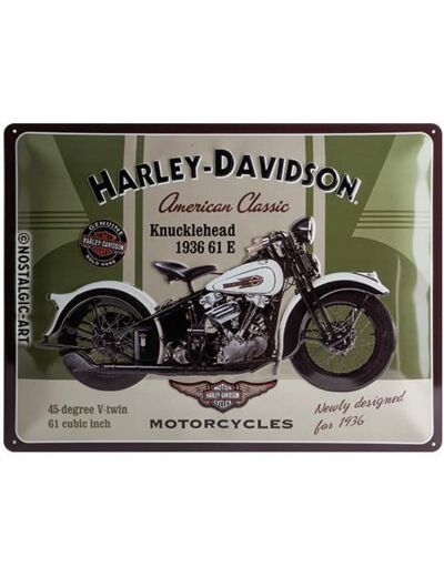 Plaque métal - Harley Davidson American Classic - 20x15cm.