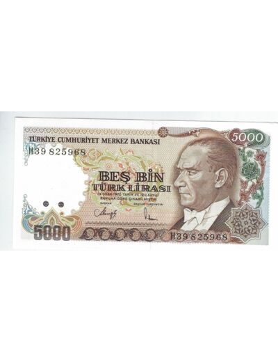 TURQUIE 5000 LIRA  SERIE H 1970 1990 NEUF