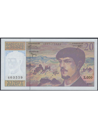 FRANCE 20 FRANCS DEBUSSY 1997 SERIE Z.050 NEUF