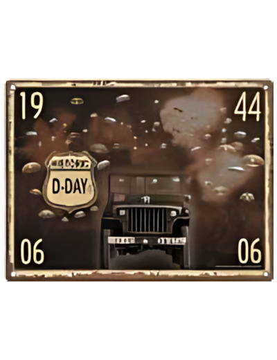 Plaque DDAY JEEP - 30 x 40 cm - 19690RA