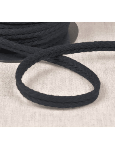 Double passepoil chevron 550 noir C14 10mm 100% coton le mètre