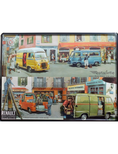 Plaque métal Renault Estaffette , 30*40cm. Vintage.