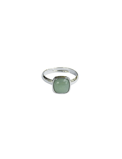 Bague carrée ajustable Aventurine verte