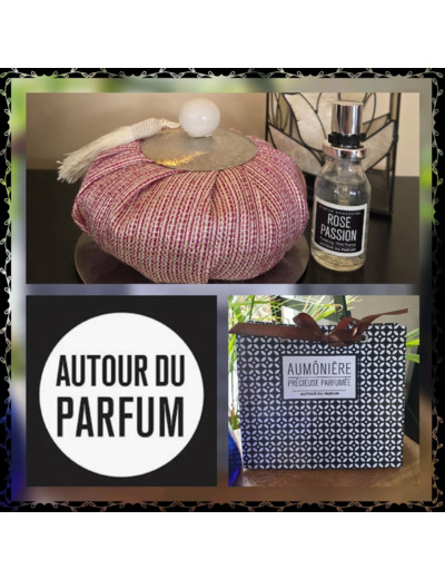 Aumônière parfumée Rose Passion - parfum d'intérieur rechargeable