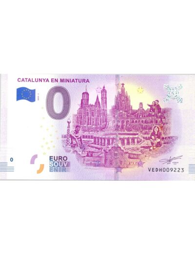 ESPAGNE 2019-1 CATALUNYA EN MINIATURA BILLET SOUVENIR 0 EURO TOURISTIQUE NEUF