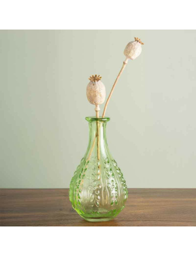 Vase Liseron vert verre15x9x9cm