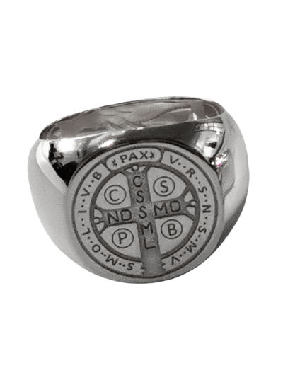 Bague en Plaqué Argent Platine Taille 62 - SAINT BENOÎT