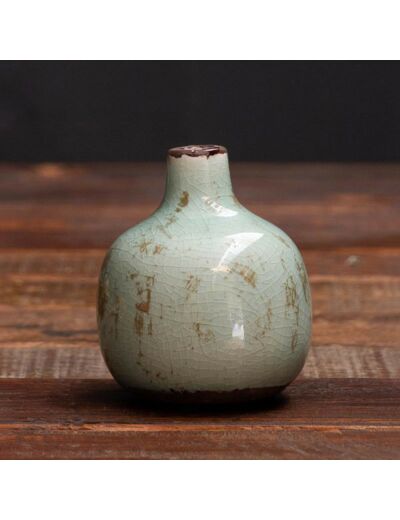 Vase céramique vert-de-gris 9cmx10cm