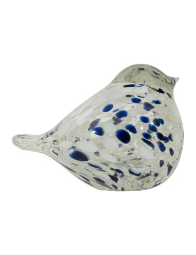 Presse papier oiseau blanc verre 11x7x9cm