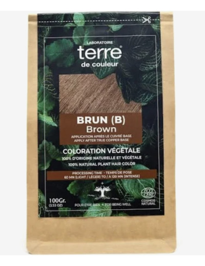 Coloration végétale Brun (B) - Laboratoire Terre de Couleur - 100g