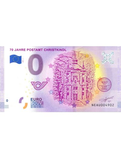 AUTRICHE 2019 -1 70 JAHRE POSTAMT CHRISTKINDL BILLET SOUVENIR 0 EURO