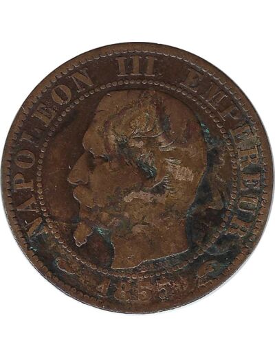 FRANCE 5 CENTIMES NAPOLEON III 1855 A (Paris) chien TB N3