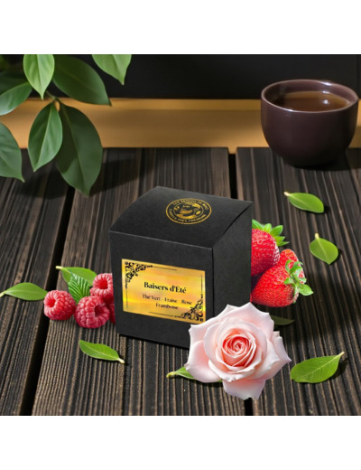 Thé Vert Baisers d'Eté - Fraise / Framboise / Rose