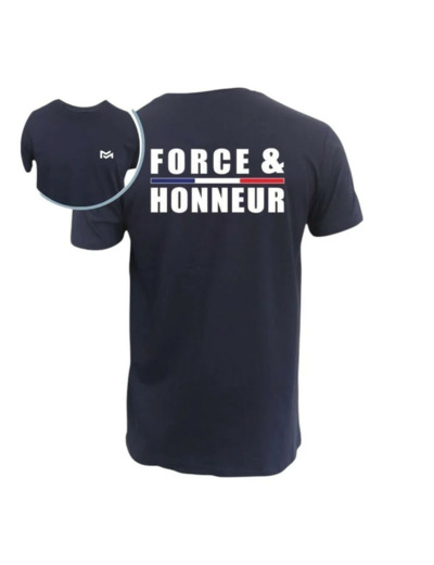 T-shirt Force & Honneur bleu marine | Coton premium TM Outdoor
