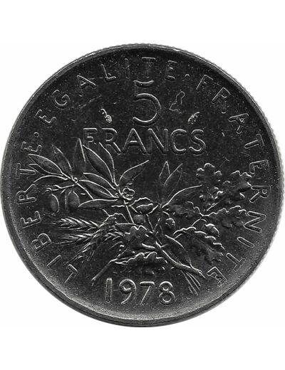FRANCE 5 FRANCS ROTY 1978 SUP