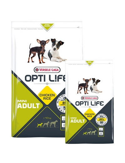 Croquettes OPTI LIFE Mini Adult au poulet & riz  - 2,5KG