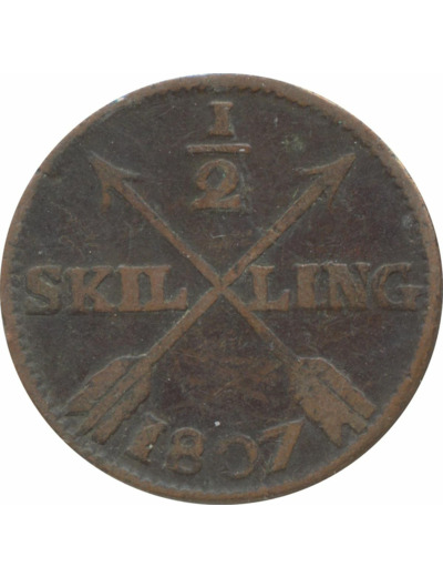 SUEDE 1/2 SKILLING 1807 TB+