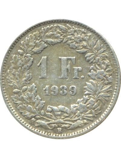 SUISSE 1 FRANC 1939 B TTB N1