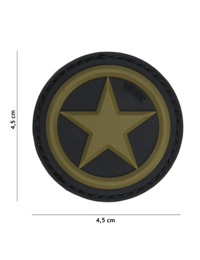 Patch 3D PVC étoile USA (vert)