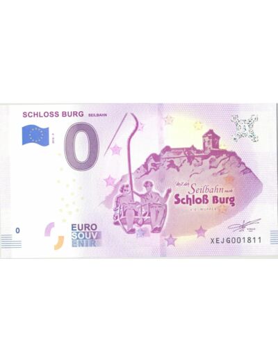 ALLEMAGNE 2018-9  SCHLOSS BURG BILLET SOUVENIR 0EURO TOURISTIQUE  NEUF